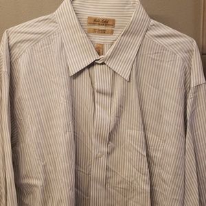 Men's white striped dress shirt 19/35 Big